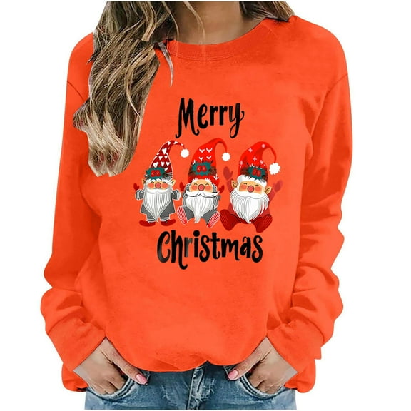 Womens Casual Christmas Tee Shirts Sweatshirts Graphic Cardigan Sweaters White Gothic Short Sweaters Oversized Long Sleeve Blouses Casual