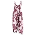 thumbnail image 1 of Womens Casual Cotton Linen Floral Print Jumpsuits Loose Adjustable Straps Baggy 2025 Summer Overalls with Pockets, 1 of 4