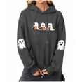 thumbnail image 1 of Halloween Hoodies Sweatshirts for Women Cute Ghost Sweatshirt Fall Winter Graphic Pullover Tops with Pockets, 1 of 2