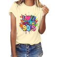 thumbnail image 1 of Womens Casual Crew Neck T Shirt Vintage 90's Print Short Sleeve Vacation Tops Loose Fit Crew Neck 2026 Fashion Summer Tees, 1 of 4