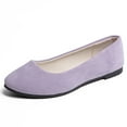 thumbnail image 1 of Womens Casual Dress Shoes Flats Women Girls Solid Women's Round-Toe Ballet Flat Dress Shoes Slip On Flat Shallow Comfort Casual Single Shoes Purple 9, 1 of 1