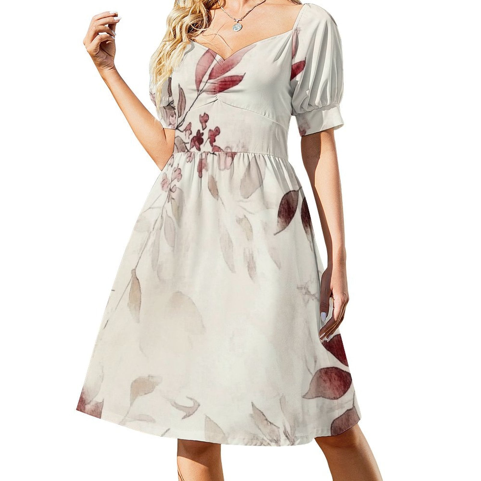 Womens Casual Dresses Andrews615941_Watercolor_floral_pattern_soft ...