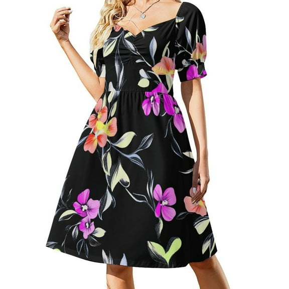 Womens Casual Dresses Bohemian Pattern Short Sleeve Dress Summer Dresses for Women 2025