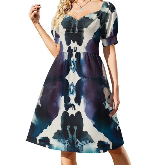 Womens Casual Dresses Colorful Tie Dye Vortex Short Sleeve Dress Summer Dresses for Women 2025