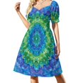 thumbnail image 1 of Womens Casual Dresses Colorful Tie Dye Vortex Short Sleeve Dress Summer Dresses for Women 2025, 1 of 7