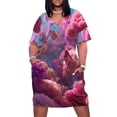 thumbnail image 1 of Womens Casual Dresses Pink Coral Butterflies Underwater Fantasy Art Short Sleeve Dress Summer Dresses for Women 2025, 1 of 6