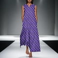 thumbnail image 1 of Womens Casual Dresses for Summer Women's Summer Fashion Printing Sleeveless V-Neck Dress Purple XXL, 1 of 5
