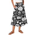 thumbnail image 1 of Womens Casual Elastic Waist Drawstring Midi Skirt Halloween Print Vacation Style A Line Flared Skirt With Pockets, 1 of 6
