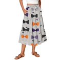 thumbnail image 1 of Womens Casual Elastic Waist Drawstring Midi Skirt Halloween Print Vacation Style Ruffle Hem A Line Flowy Skirt, 1 of 6