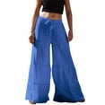 thumbnail image 1 of Womens Casual Elastic Waist Solid Comfy Jogging Jogger Pants With Pockets Womens Baggy Pants Flare Legging Womens Pants Casual Work High Waist Beach Pant Pants Suits for Women Business Casual Womens, 1 of 8