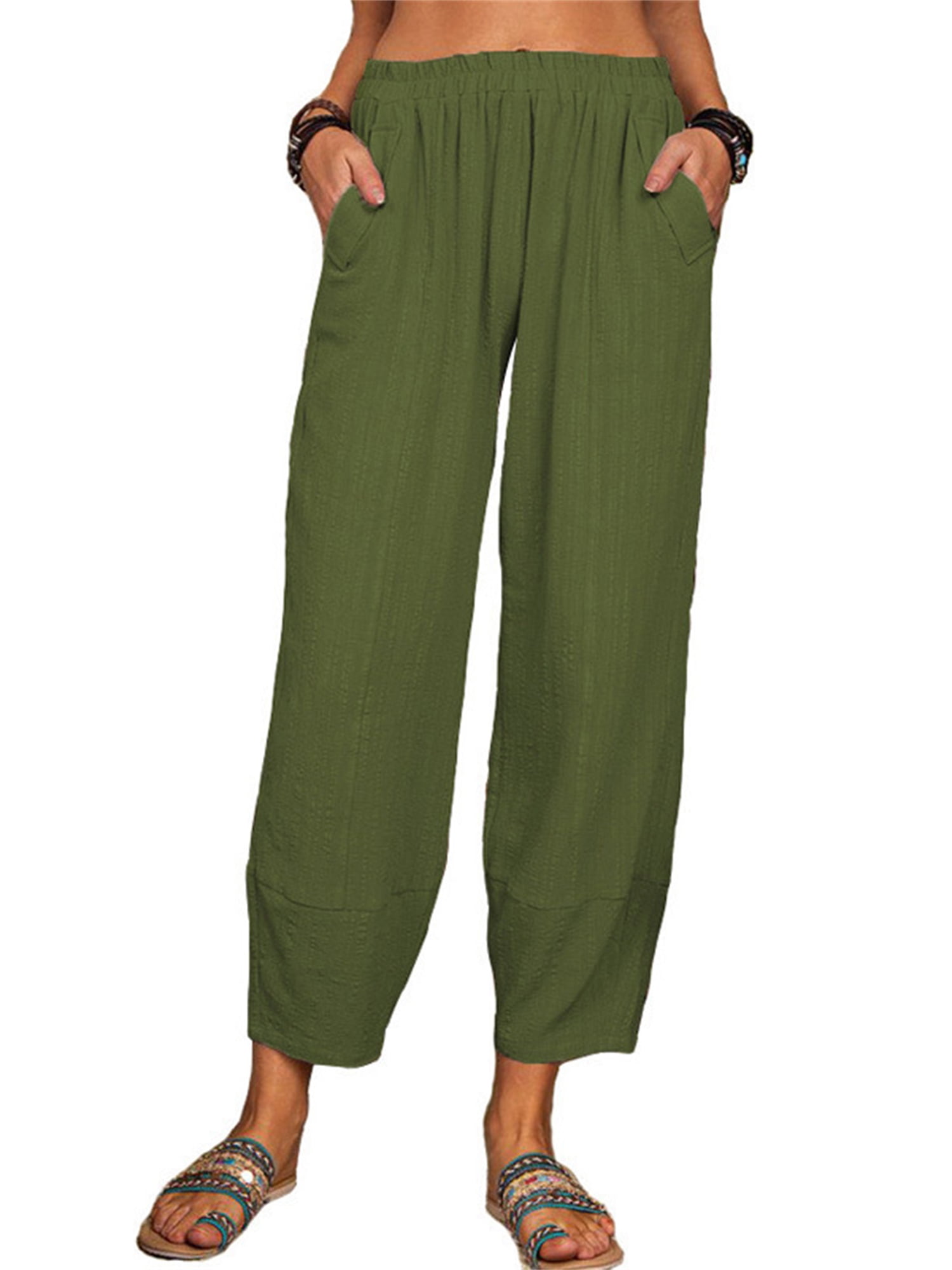 MaNMaNing Wide Leg Trousers for Women Casual Baggy Pants with Pocket  Elastic Breathable Cotton Waist Pants Boho Oversized Workout Workwear Y2K  Oversized Training Culottes Flowy Cropped Walking Pants : :  Fashion