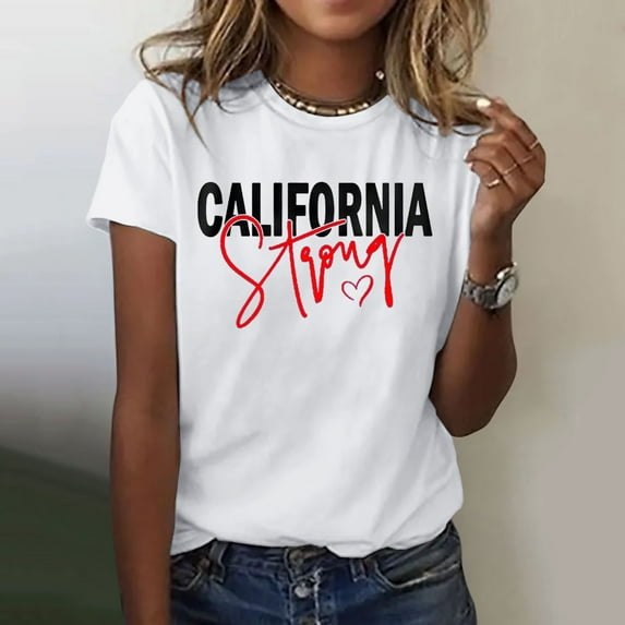 Womens Casual Fashion Printed Crew Neck Short Sleeve Pullover T Shirt Women Tops Workout Women Shirt Running Tops Women Stripe Shirt Synthetic Long Sleeve Shirt Women Lose Women Shirts Long Sleeve
