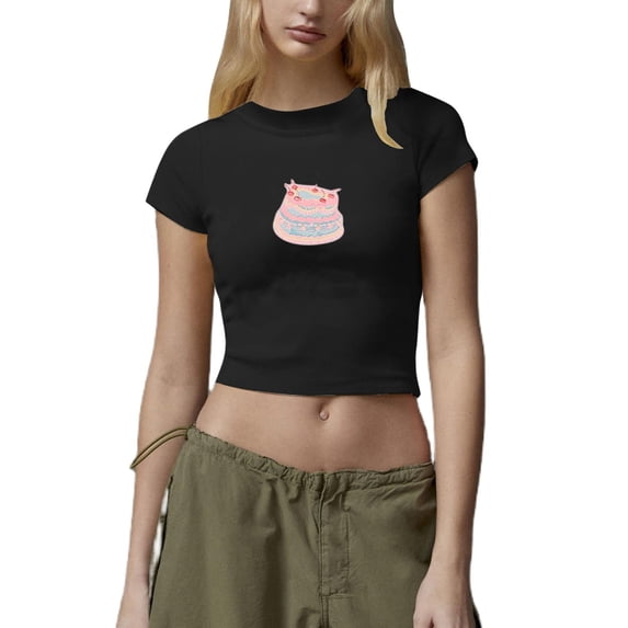 Womens Casual Fashion Printed Crew Neck Short Sleeve Tops Slim Fit T Shirts