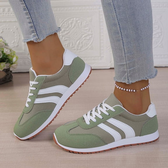 Womens Casual Fashion Sneakers Classic Retro Walking Shoes (Green 43)