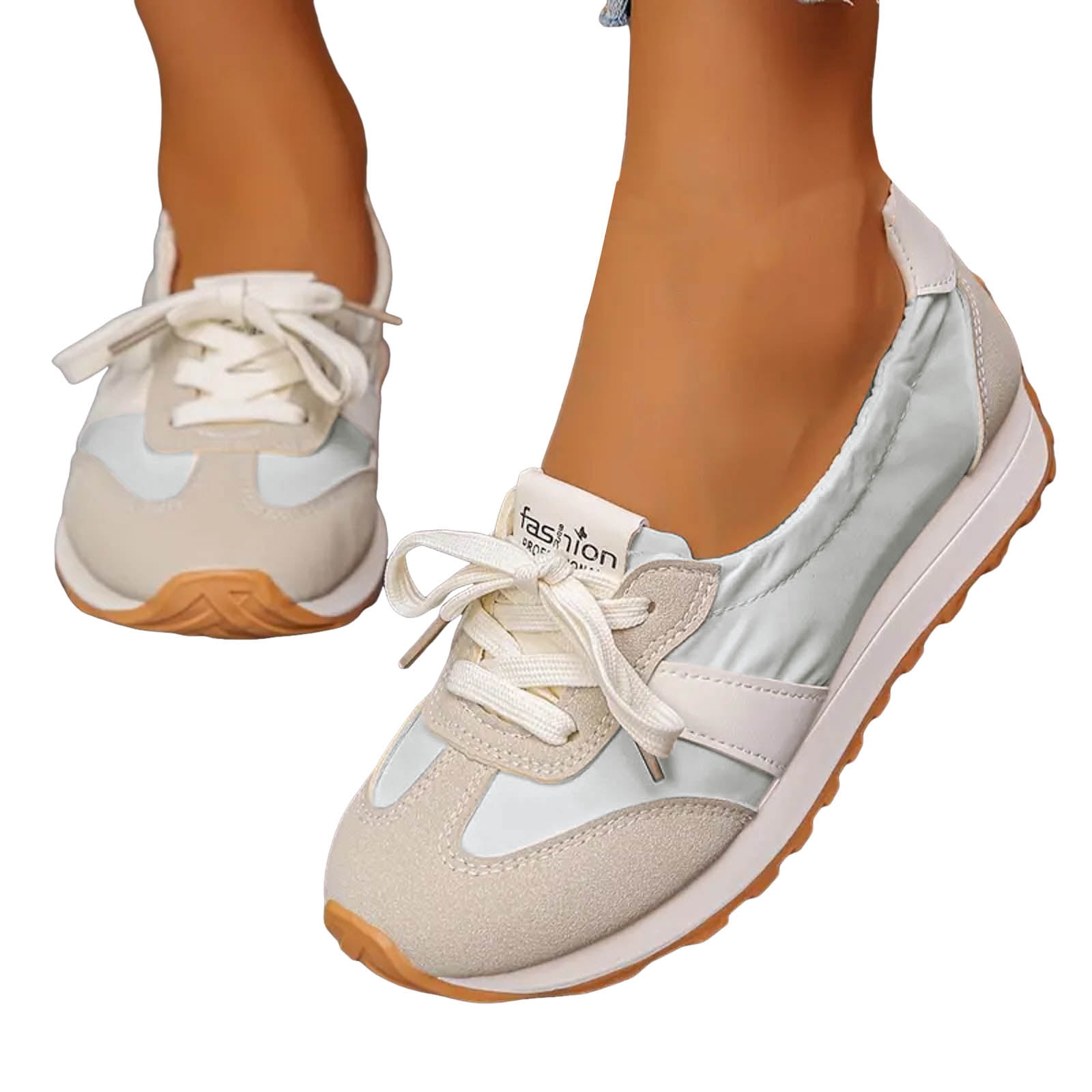 Womens Casual Fashion Sneakers Comfort Trendy Elastic Slip on Walking Flats Non Slip Nursing Work Loafers