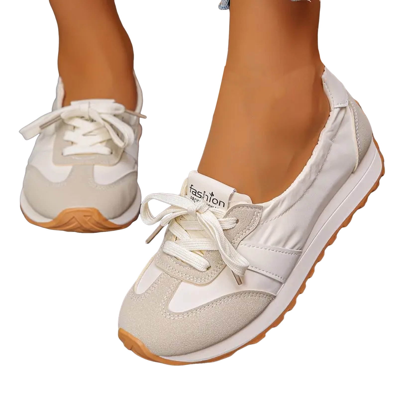 Womens Casual Fashion Sneakers Comfort Trendy Elastic Slip on Walking Flats Non Slip Nursing Work Loafers