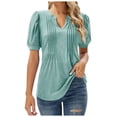thumbnail image 1 of Womens Casual Flowers Pringting Tops V Neck Summer Petal Sleeve Casual T Shirts Blouse, 1 of 2
