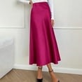 thumbnail image 1 of Womens Casual High Waist Satin Skirt Elegant Elastic Design for All Occasions Fashionable Bottom Wear, 1 of 4