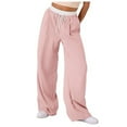 thumbnail image 1 of Womens Casual High Waist Wide Leg Pants with Drawstring Comfortable Relaxed Fit and Side Pockets Trendy Stylish Outfit, 1 of 9