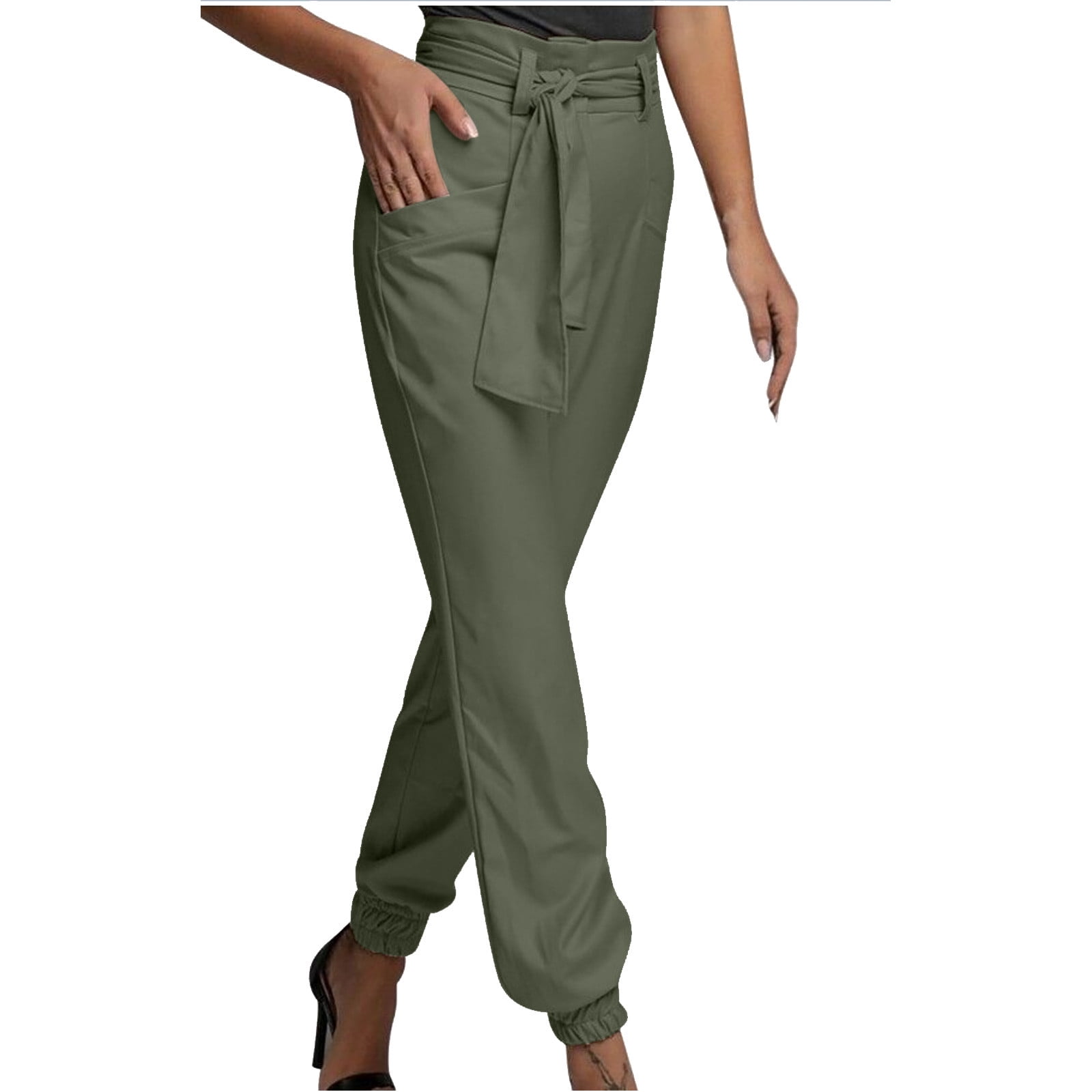 Women's Slim Capri Dress Pants, Stretchy Work Pants for Women, High Waist  Business Casual Golf Pants with Pockets