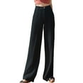 thumbnail image 1 of Womens Casual High Waisted Wide Leg Pants Button Up Straight Leg Trousers, 1 of 4