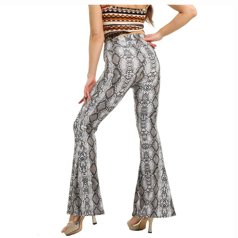 Womens Casual High Waisted Wide Leg Pants Spring And Summer Tight-Fitting  Retro Big Bell-Bottom BigPant Casual Trousers