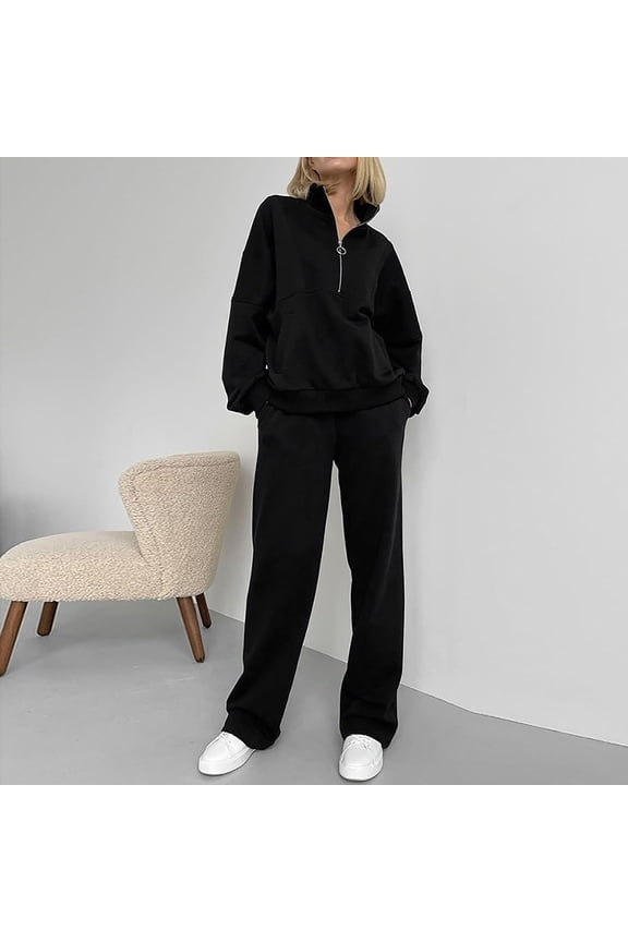 Womens Casual Hooded Sweatshirt Two Piece Zipper Pocket Top Coat Loose Pants Pants Set Womens Dress Pants Lace Pant Suits for Women Petite Pant Suit for Women Women Womens Snowboard Bibs Light Skirt