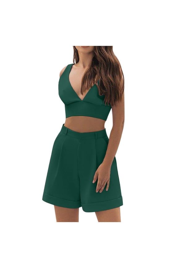 Womens Casual Hooded Sweatshirt Two Piece Zipper Pocket Top Coat Loose Pants Pants Set