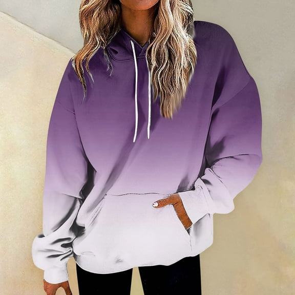 Womens Casual Hoodies Crew Neck Long Sleeve Sweatshirts With Pocket Lightweight Pullover Tops