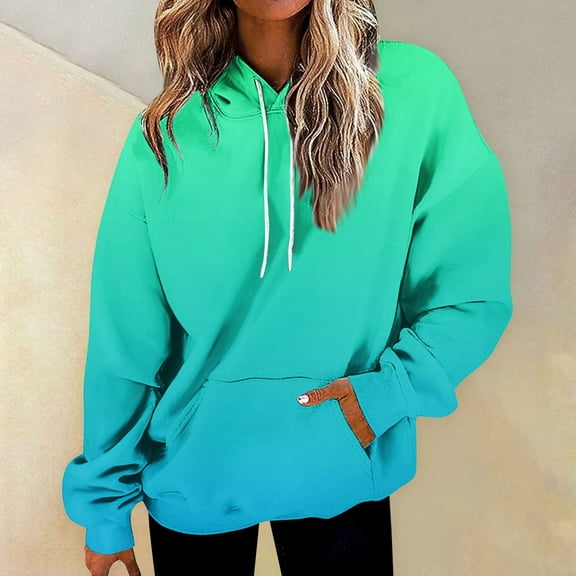 Womens Casual Hoodies Crew Neck Long Sleeve Sweatshirts With Pocket Lightweight Pullover Tops