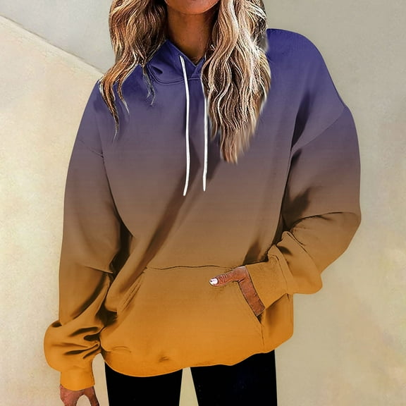 Womens Casual Hoodies Crew Neck Long Sleeve Sweatshirts With Pocket Lightweight Pullover Tops