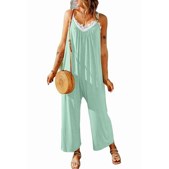 Mawalde Womens Casual Jumpsuits Light Cyan L