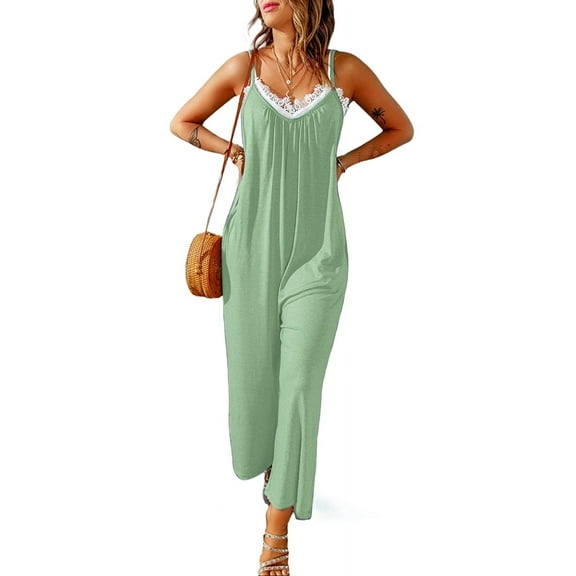 Womens Casual Jumpsuits Light Green S