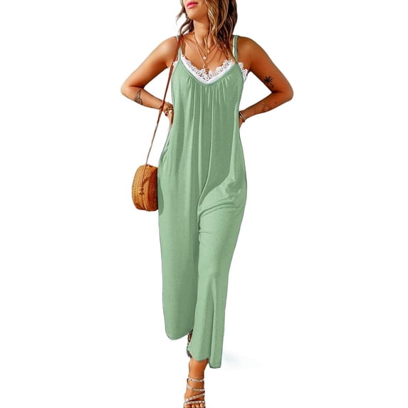 Womens Casual Jumpsuits Light Green XL
