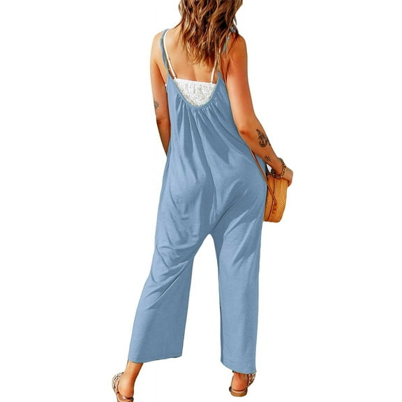 Mawalde Womens Casual Jumpsuits Light Blue S