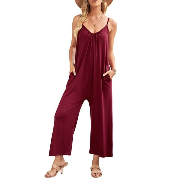 Womens Casual Jumpsuits Red S