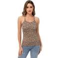 thumbnail image 1 of Womens Casual Leopard Print Spaghetti Strap Soft Racerback Tank Top, 1 of 1