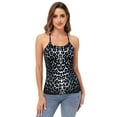 thumbnail image 1 of Womens Casual Leopard Print Spaghetti Strap Soft Racerback Tank Top, 1 of 1