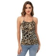 thumbnail image 1 of Womens Casual Leopard Print Spaghetti Strap Soft Racerback Tank Top, 1 of 4