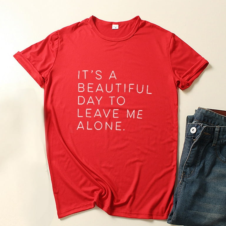 Womens Casual Letters Cute Graphic Tshirt Shirts Short Sleeve