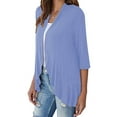 thumbnail image 1 of Womens Casual Lightweight Open Front Cardigans Soft 3/4 Sleeve Summer/Fall Ruffles Cardigan Shermie, 1 of 4