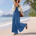 thumbnail image 1 of Casual Wide Leg Jumpsuits for Women, Boho Floral Pleated Overalls Rompers, Summer Outfits with Pockets, Solid Color Button Pocket Long Pants, Limited Time Off, 1 of 6