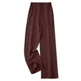thumbnail image 1 of Womens Casual Linen Straight Loose Wide Leg Pants High Waist Button Dressy Palazzo Trousers with Pockets Vacation Outfits 2025, 1 of 2
