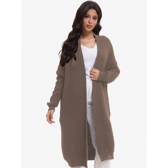 Womens Casual Long Cardigan Long Sleeve Open Front Sweater Coat Outerwear