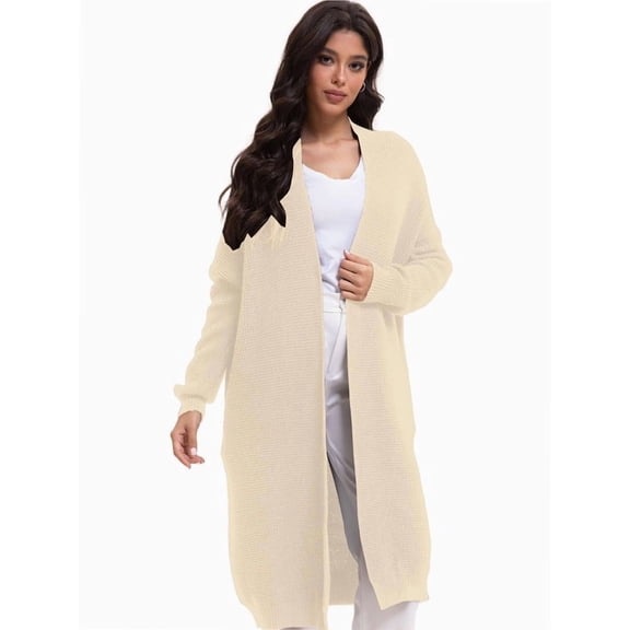 Womens Casual Long Cardigan Long Sleeve Open Front Sweater Coat Outerwear