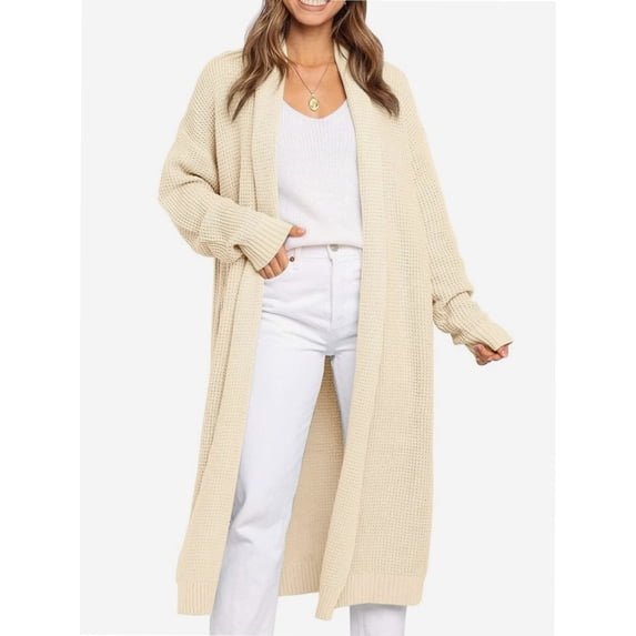 Womens Casual Long Cardigan Long Sleeve Open Front Sweater Coat Outerwear