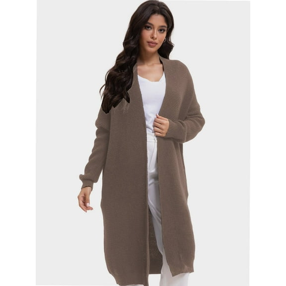 Women's Casual Long Cardigan Sweater - Open Front Lightweight Coat - Long Sleeve Knit Cover-Up