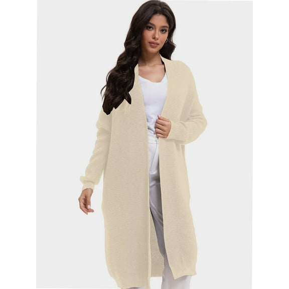 Women's Casual Long Cardigan Sweater - Open Front Lightweight Coat - Long Sleeve Knit Cover-Up
