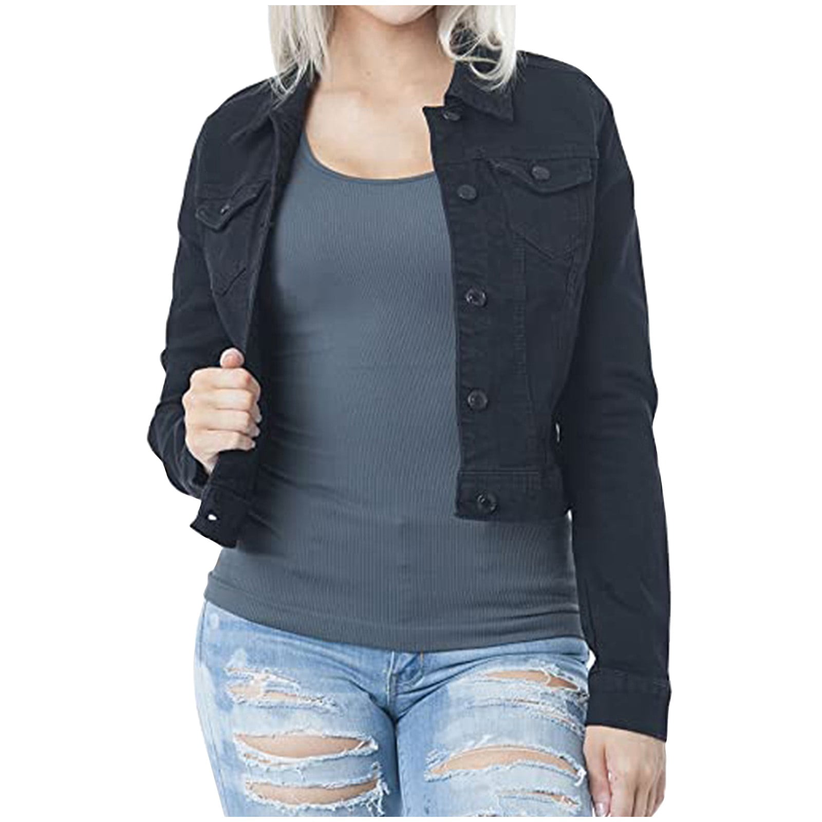 Womens Casual Long Sleeve Cardigan Jacket Lady Coat Jumper Slim Coat Casual Cardigan Coat Lightweight for Fall Winter