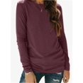 thumbnail image 1 of Womens Casual Long Sleeve Round Neck Shirts Basic Fall and Winter Tops, 1 of 5